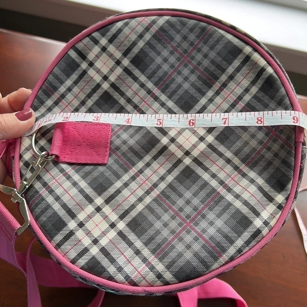 Gymnast Gymn⭐️st pink grey and black plaid adjustable shoulder strap bag euc